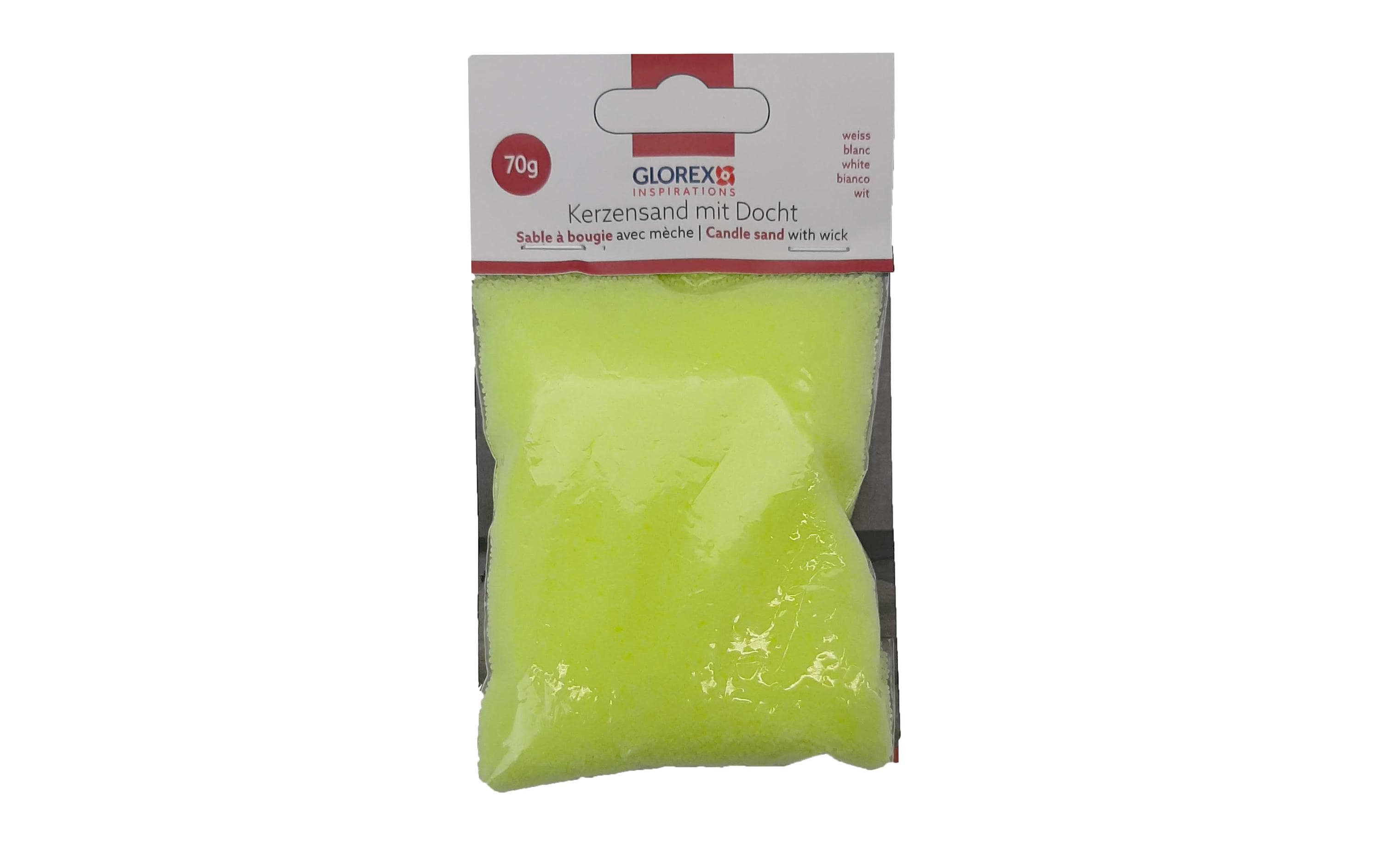 Glorex Kerzensand mit Docht 70g gelb