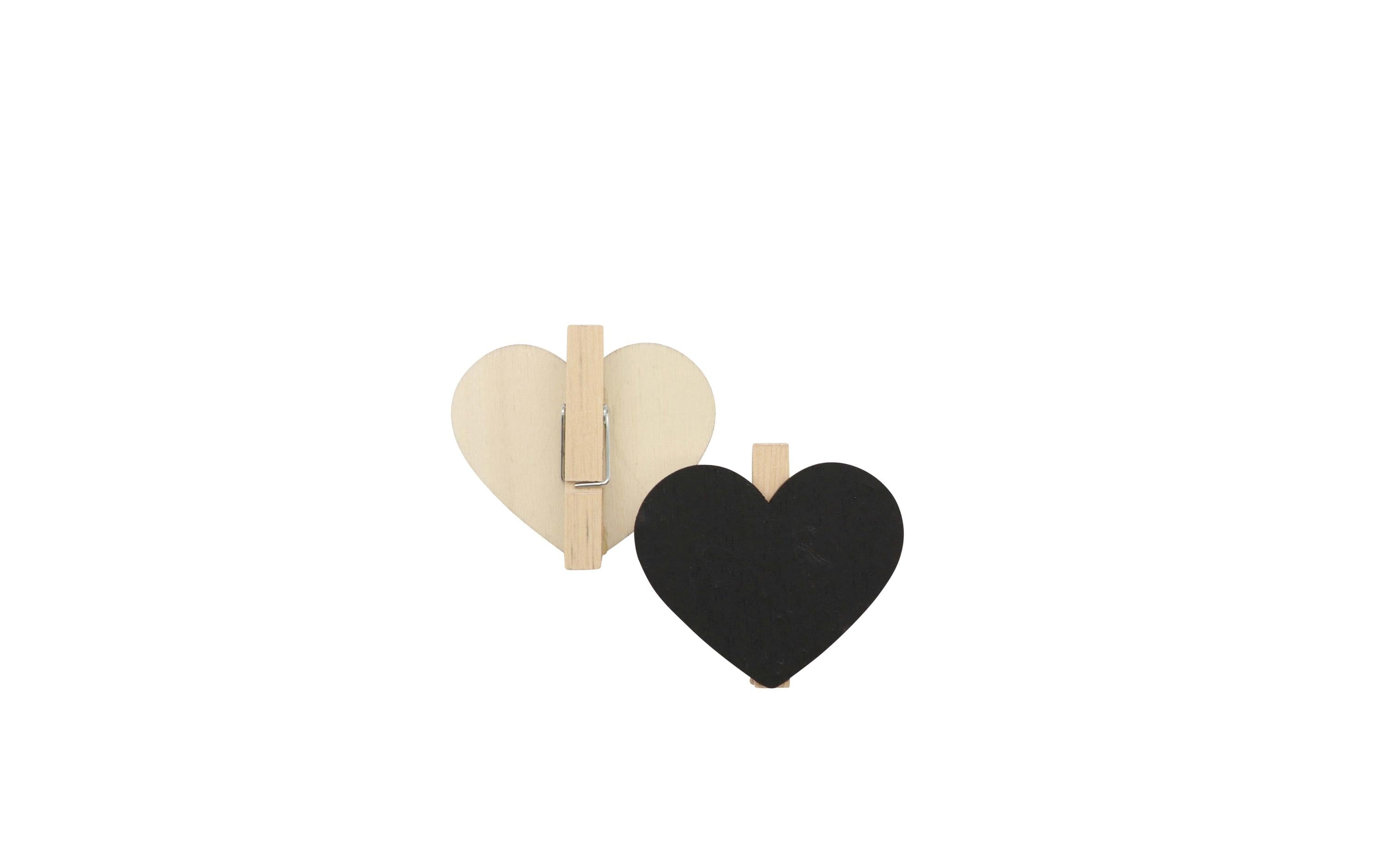 Glorex Mini Kreidetafel mit Klammer, Herz, 6 Stk