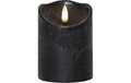Star Trading LED Pillar Kerze Flamme Rustic 0.02W, IP20, Timer, Schwarz