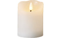 Star Trading LED Pillar Kerze Flamme Rustic 0.02W, IP20, Timer, Weiss