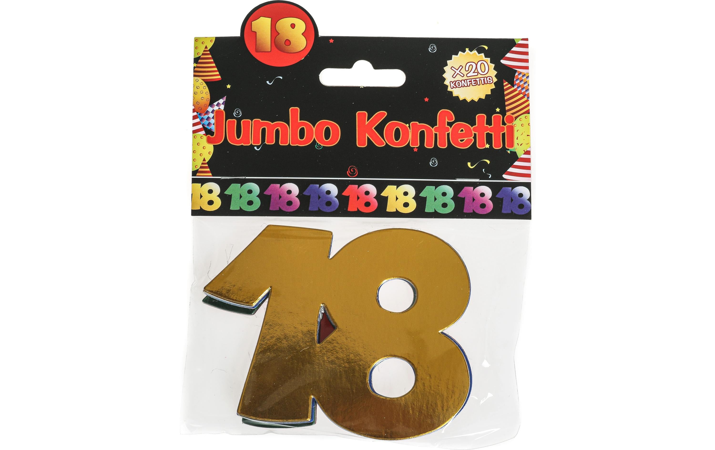 Trendcompany Konfetti Jumbo 18. Geburtstag, 7.5 x 10 cm