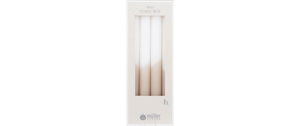Müller Stabkerzen, 4er Set Kiesel-Weiss, 24.5x22 cm(HxD)