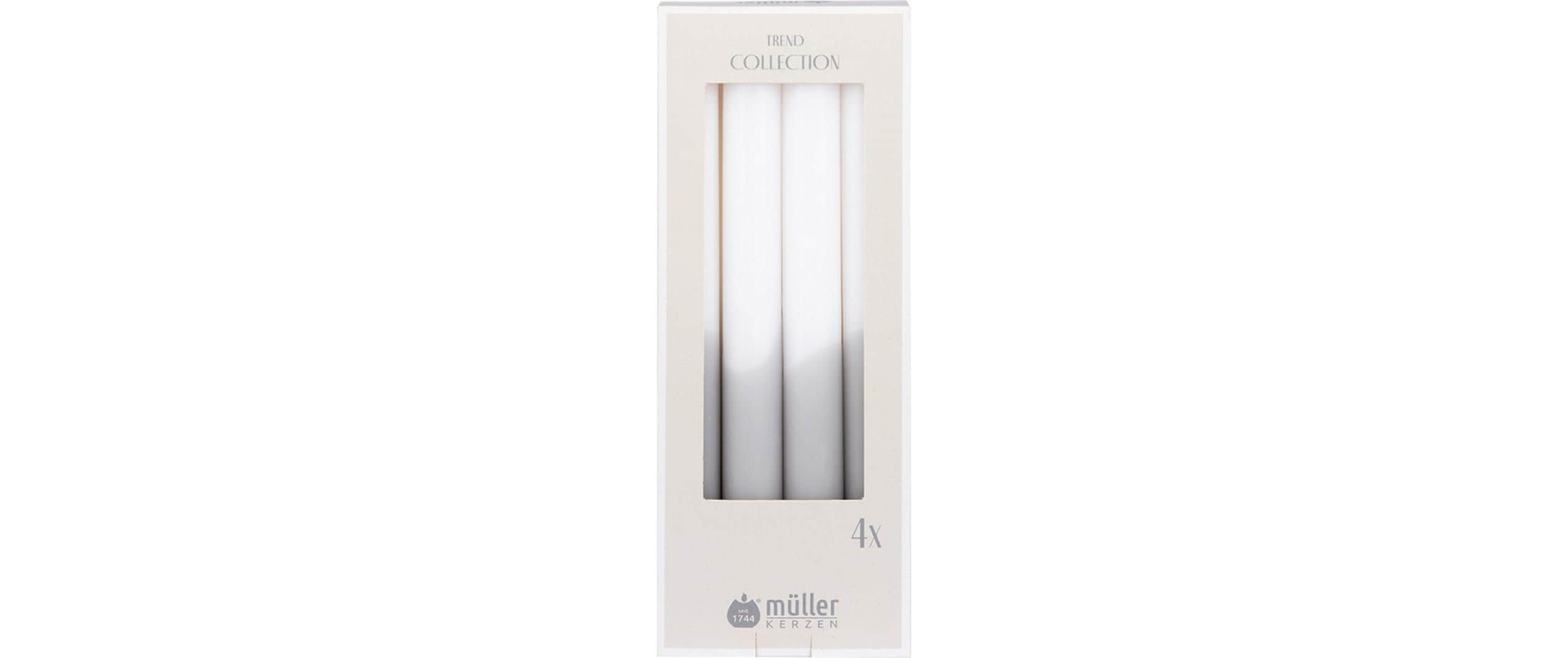 Müller Stabkerzen, 4er Set Sand-Weiss, 24.5x22 cm(HxD)