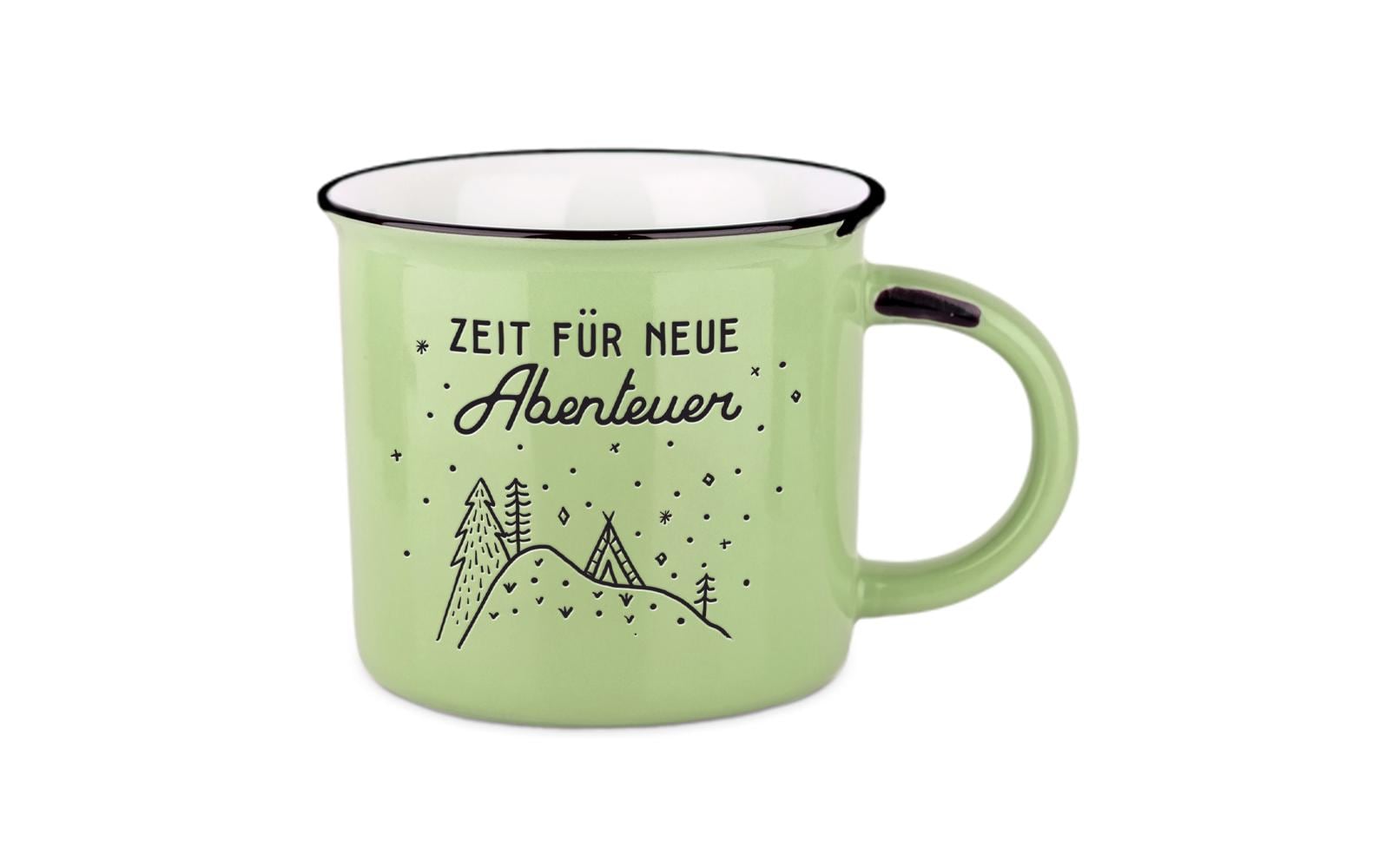 Grafik Werkstatt Becher Vintage Bergglück Abenteuer