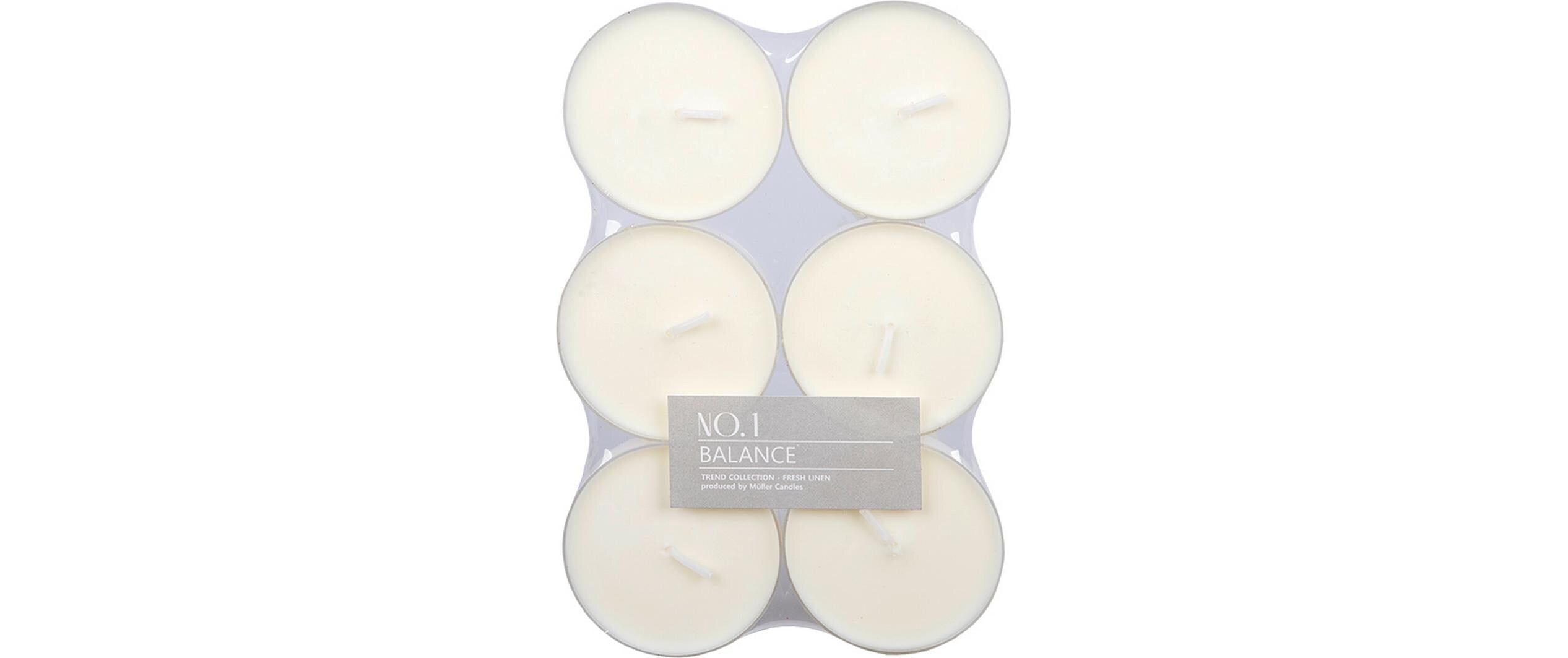Müller TeelichtMaxiBalance,6 St. Duft Fresh Linen