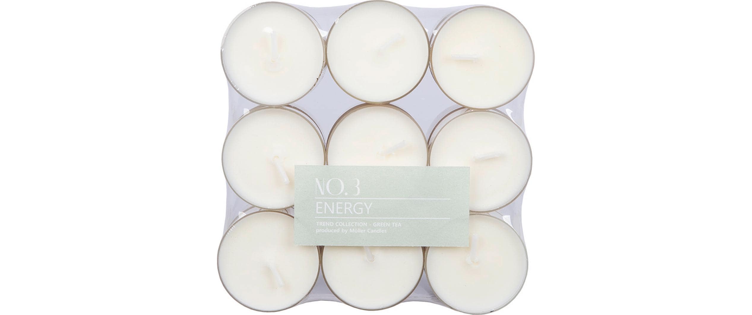 Müller Teelichter Energy,18 Stück Duft Green Tea