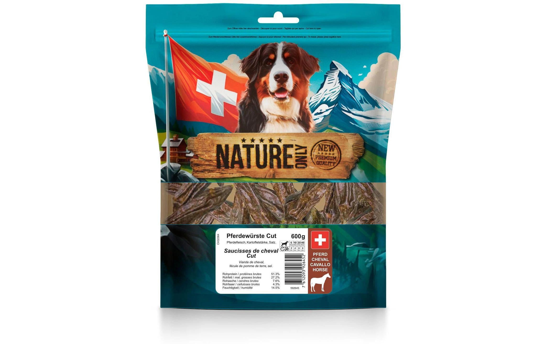 NatureOnly Pferdewürstli Cut 600g