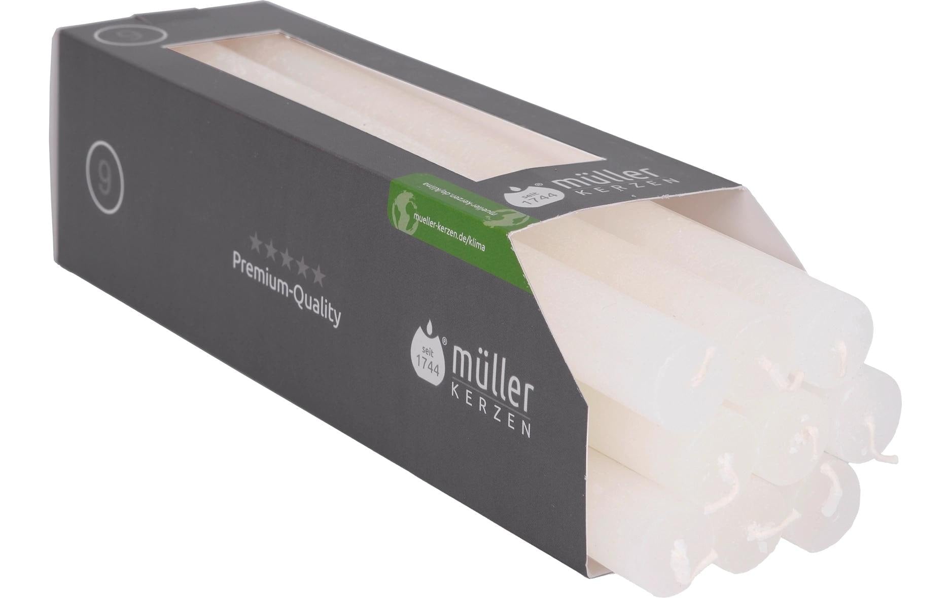Müller Stabkerzen Polar, 9 St. Weiss, 25x2.2 cm (HxD)