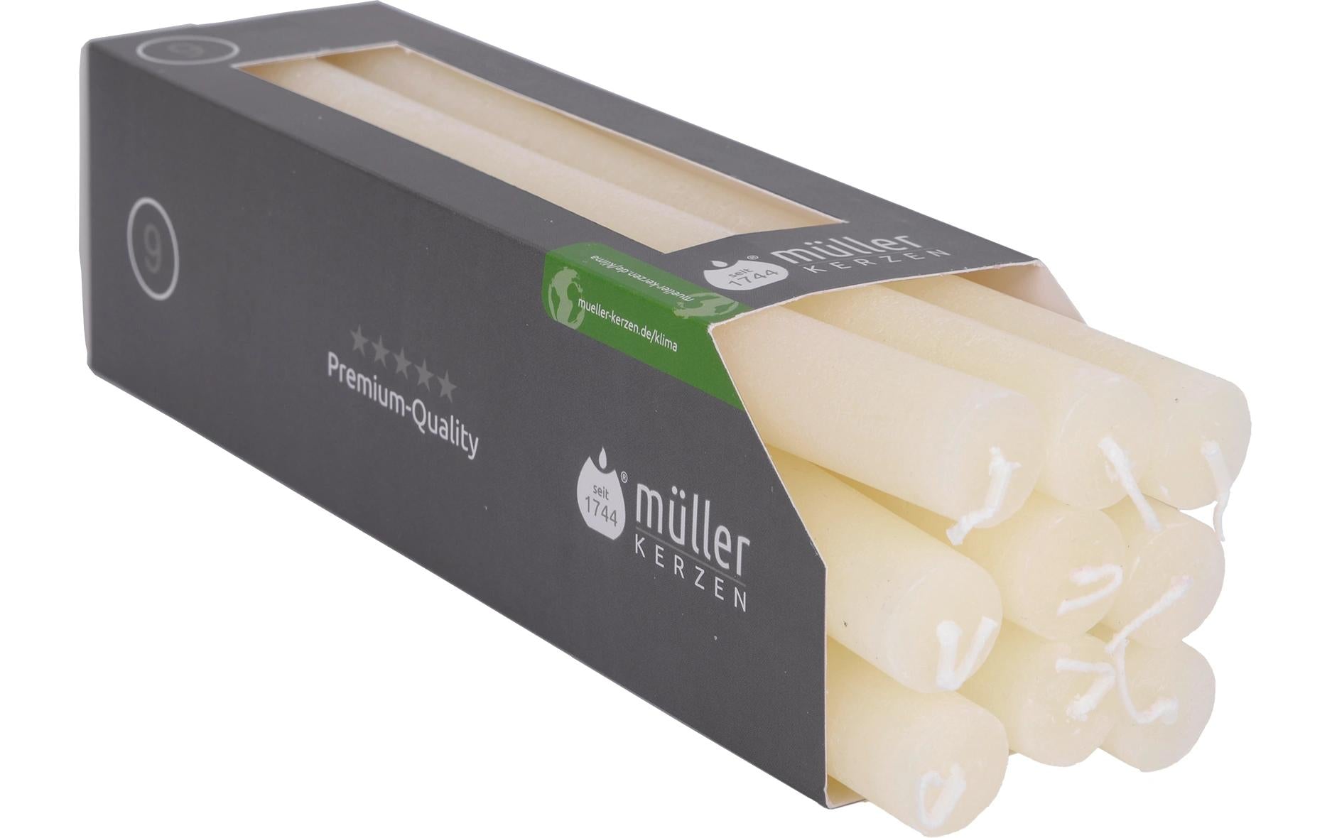 Müller Stabkerzen Polar, 9 St. Vanille, 25x2.2 cm (HxD)