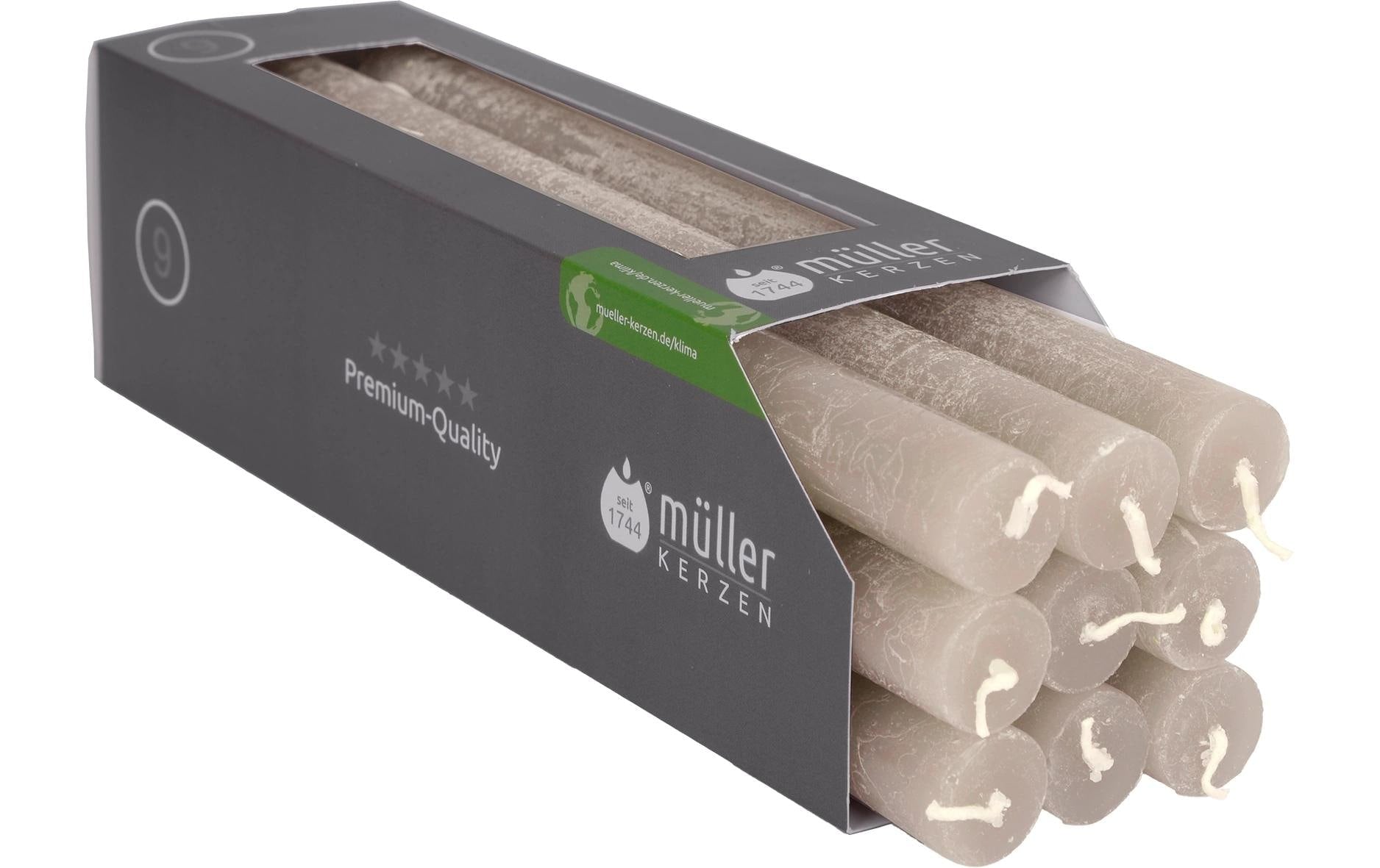 Müller Stabkerzen Polar, 9 St. Sand, 25x2.2 cm (HxD)