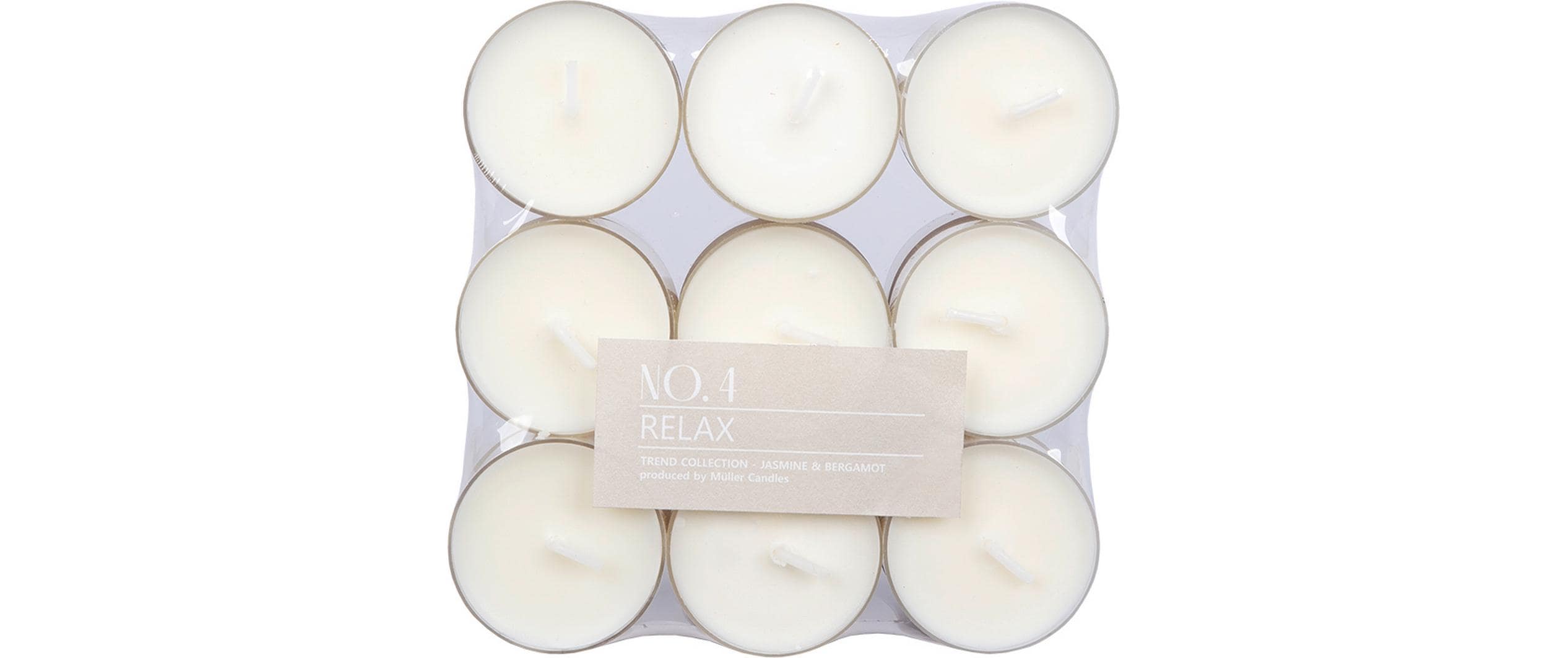 Müller Teelichter Relax,18 Stück Duft Jasmine&Bergamot
