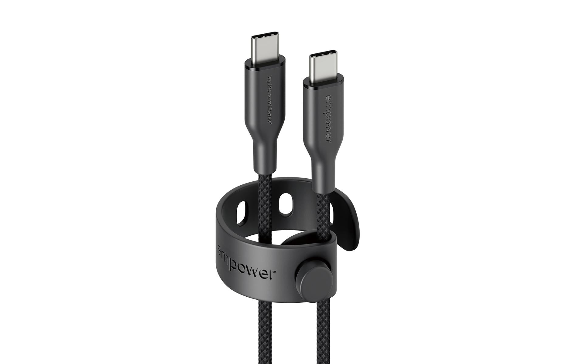 empower USB-Kabel C-C, 60W, 2.0m, schwarz USB 2.0, 240W, PD3.0