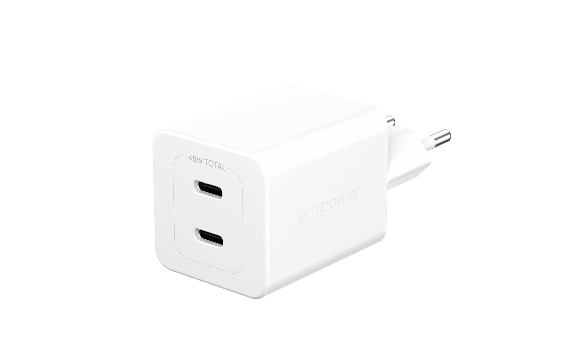 empower Wandladegerät 45W, weiss 2x USB-C, GaN, PD3.1, PPS