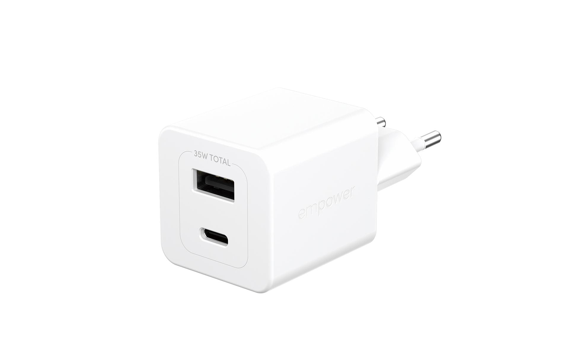 empower Wandladegerät 35W, weiss 1x USB-C, 1x USB-A, GaN, PD3.1, PPS