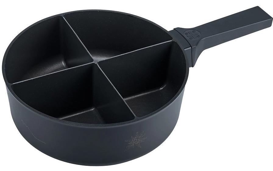 4 Fondue Caquelon Schwarz Elegantes Fondue-Caquelon