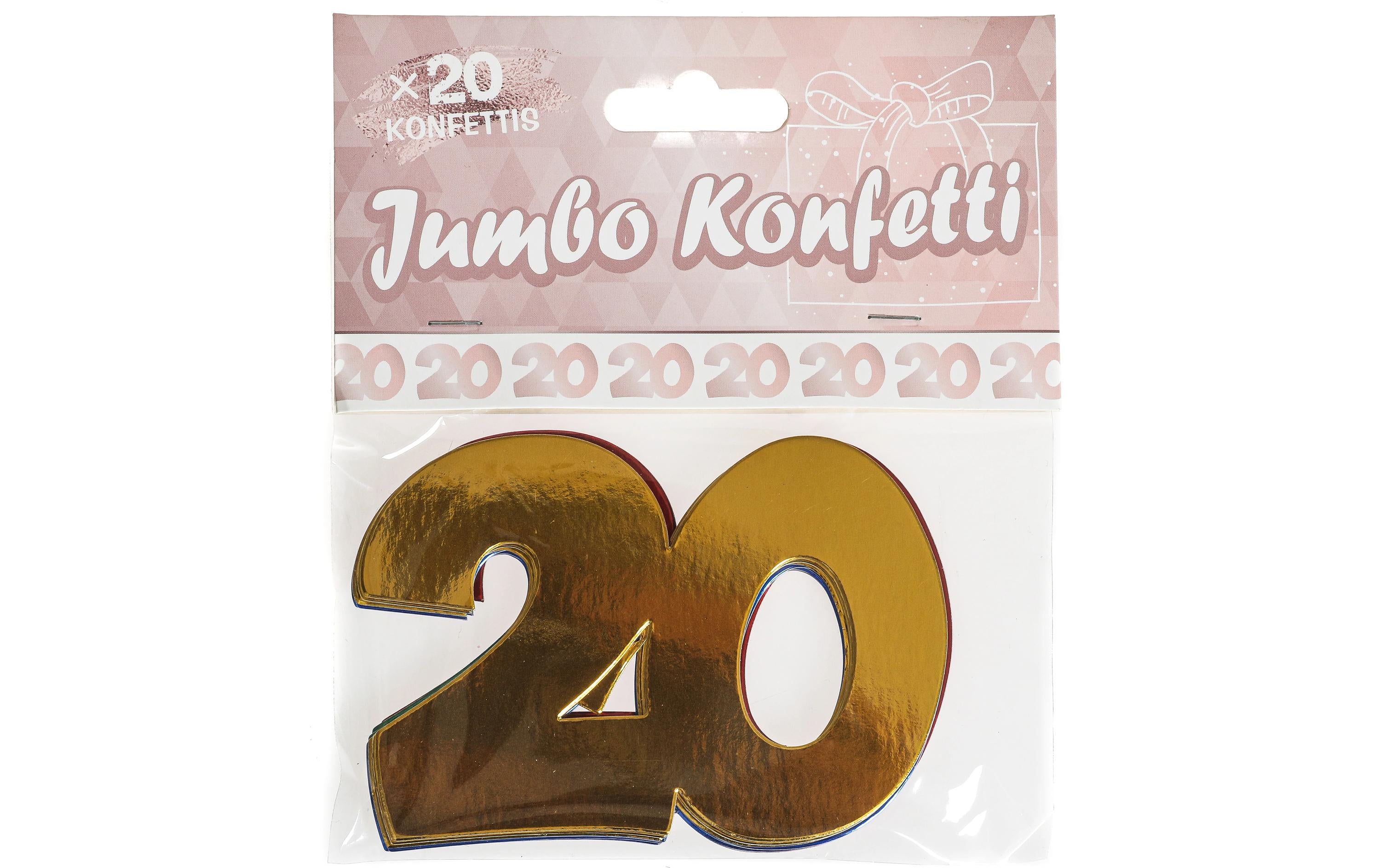 Trendcompany Konfetti Jumbo 20. Geburtstag, 7.5 x 10 cm