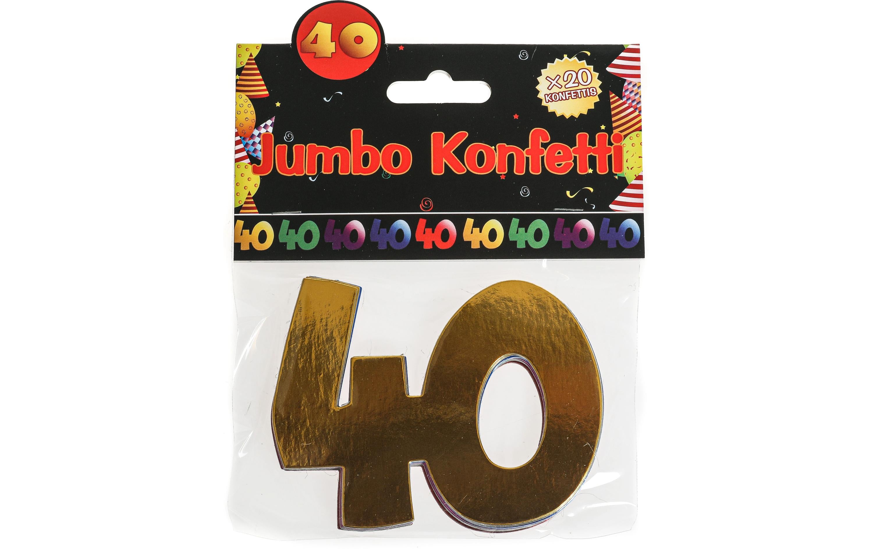 Trendcompany Konfetti Jumbo 40. Geburtstag, 7.5 x 10 cm