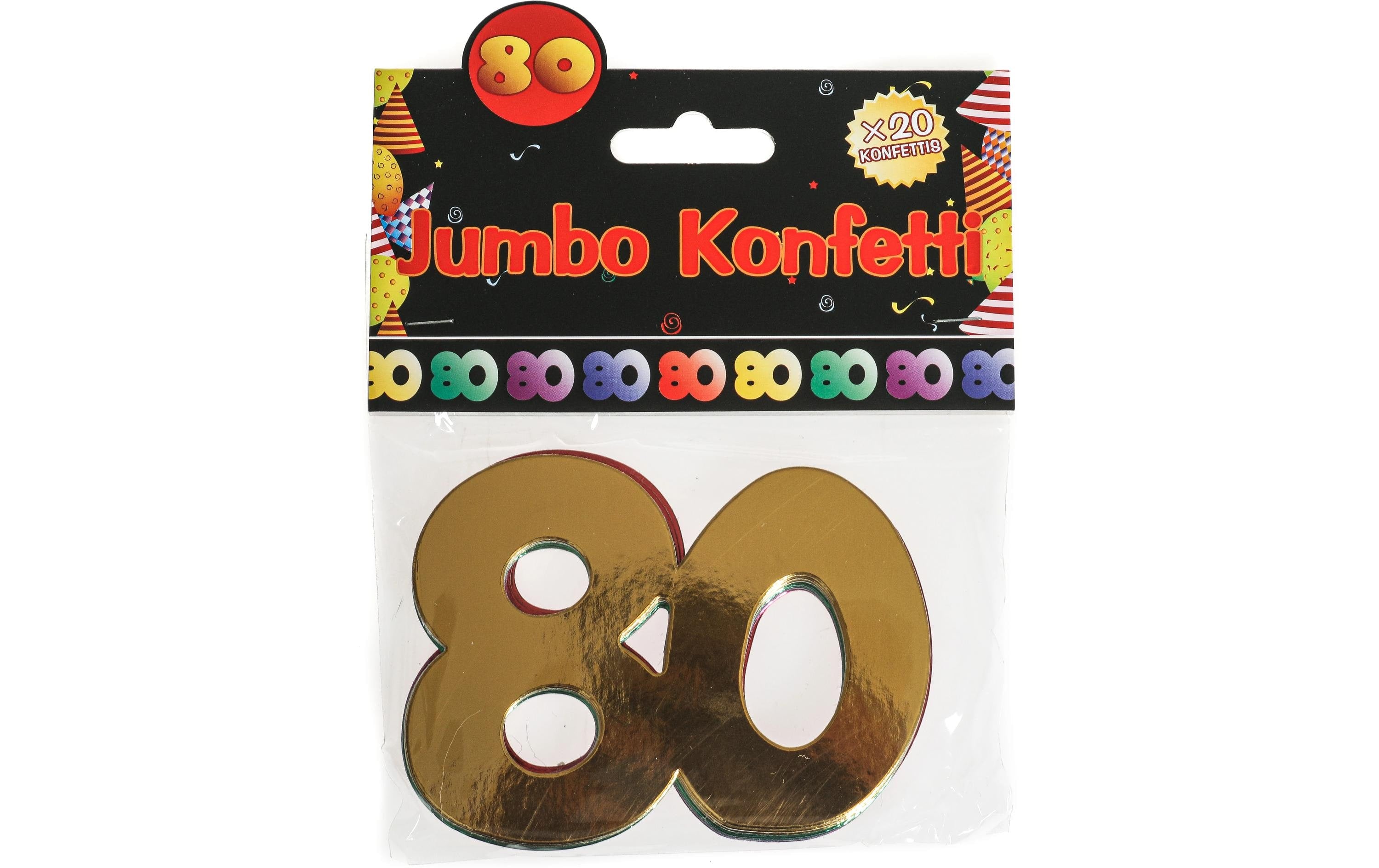 Trendcompany Konfetti Jumbo 80. Geburtstag, 7.5 x 10 cm