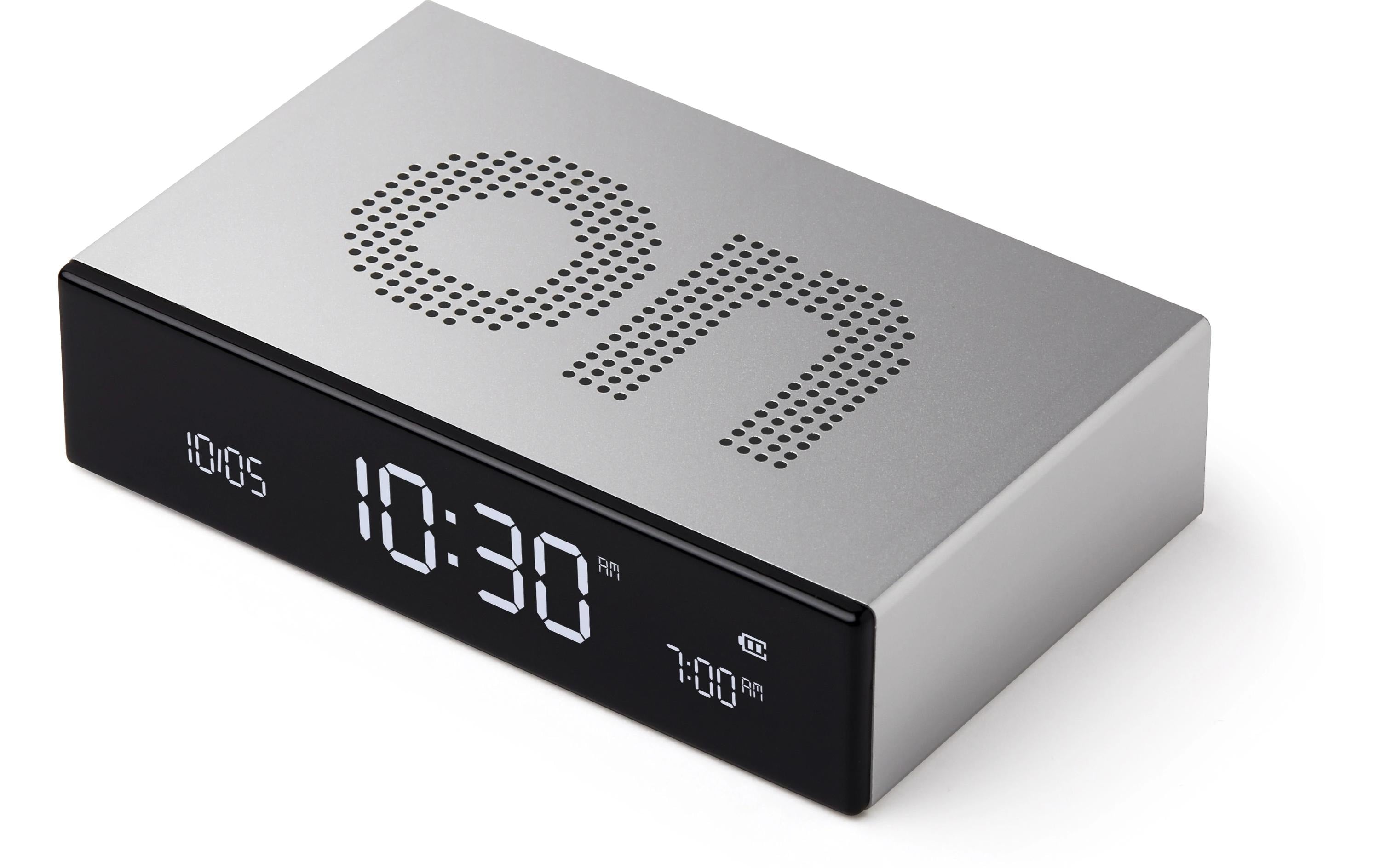 Lexon Digitalwecker Flip Premium LCD, inkl. USB-C Ladekabel, Dunkelgrau