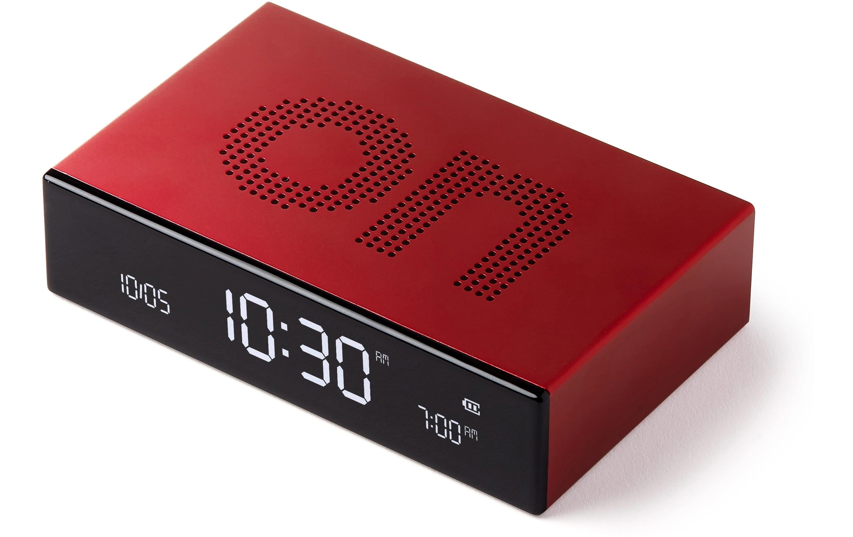 Lexon Digitalwecker Flip Premium LCD, inkl. USB-C Ladekabel, Rot