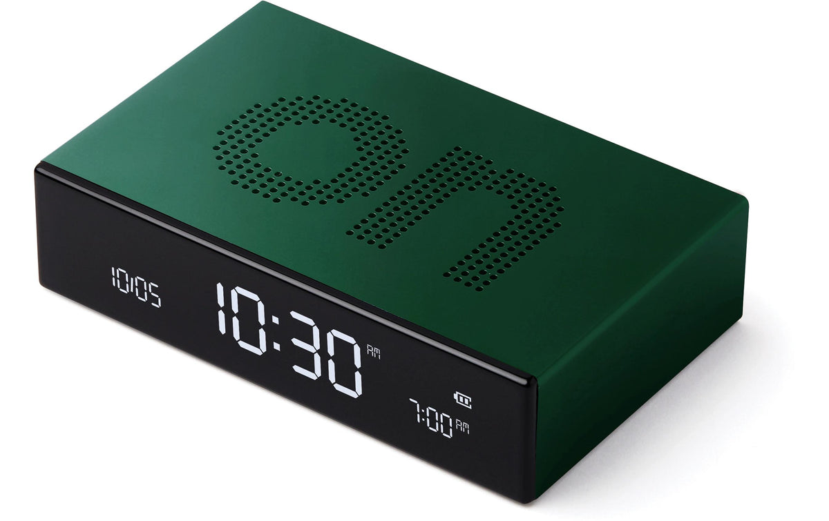 Lexon Digitalwecker Flip Premium LCD, inkl. USB-C Ladekabel, Dunkelgrün