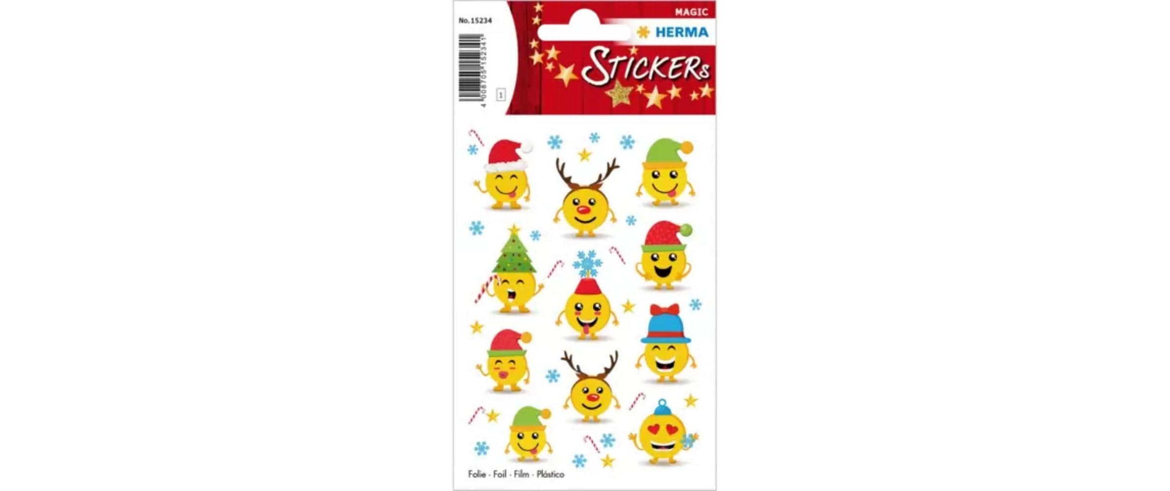 Herma Weihnachtssticker Weihnachtsemojis 1 Blatt / 11 Sticker