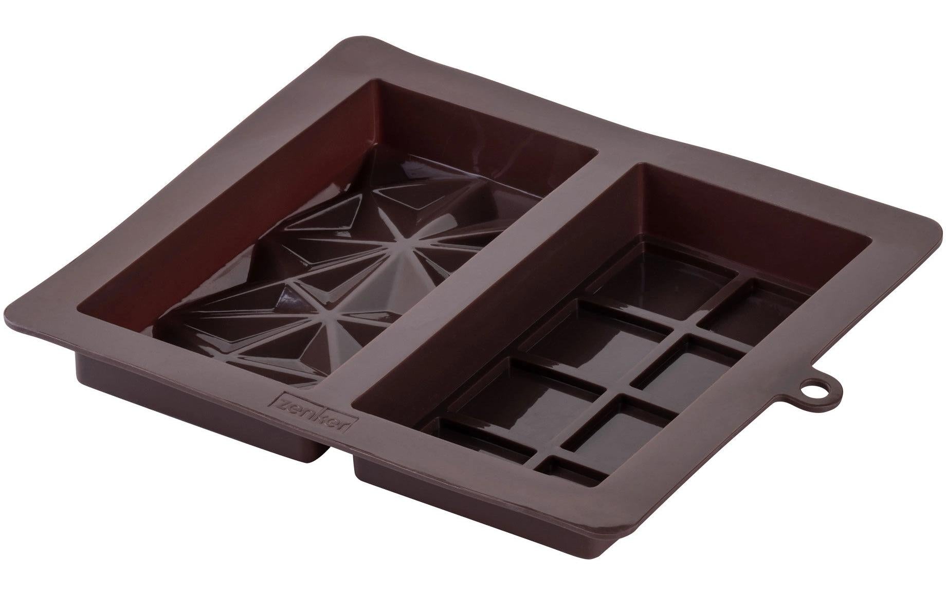 Zenker Schokoladenform Dubai Silikon, 19x22, 5x2,8cm,braun