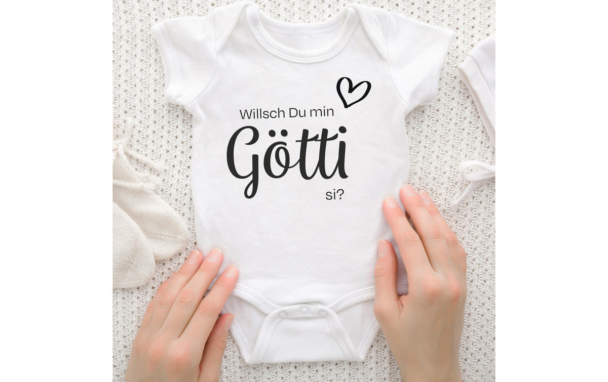 Trendcompany Babybody Willsch du Göttii  62/68, weiss