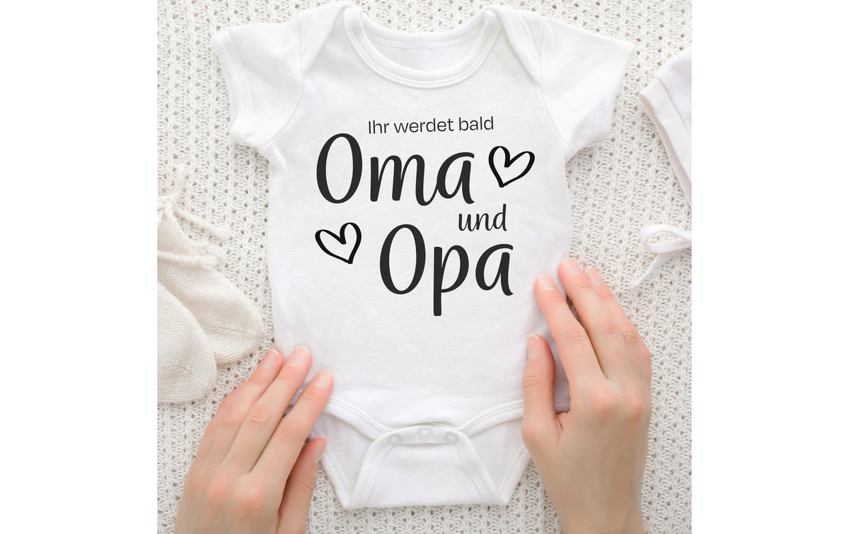 Trendcompany Babybody Ihr werden Oma und Opa  62/68, weiss