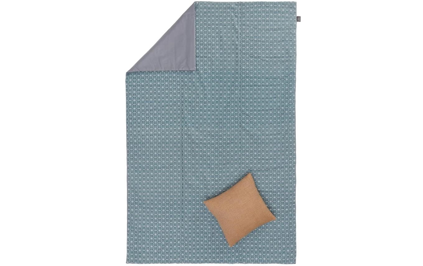 URBANARA Picknickdecke 190x130cm Ankisa grüngrau/weiß/taubenblau