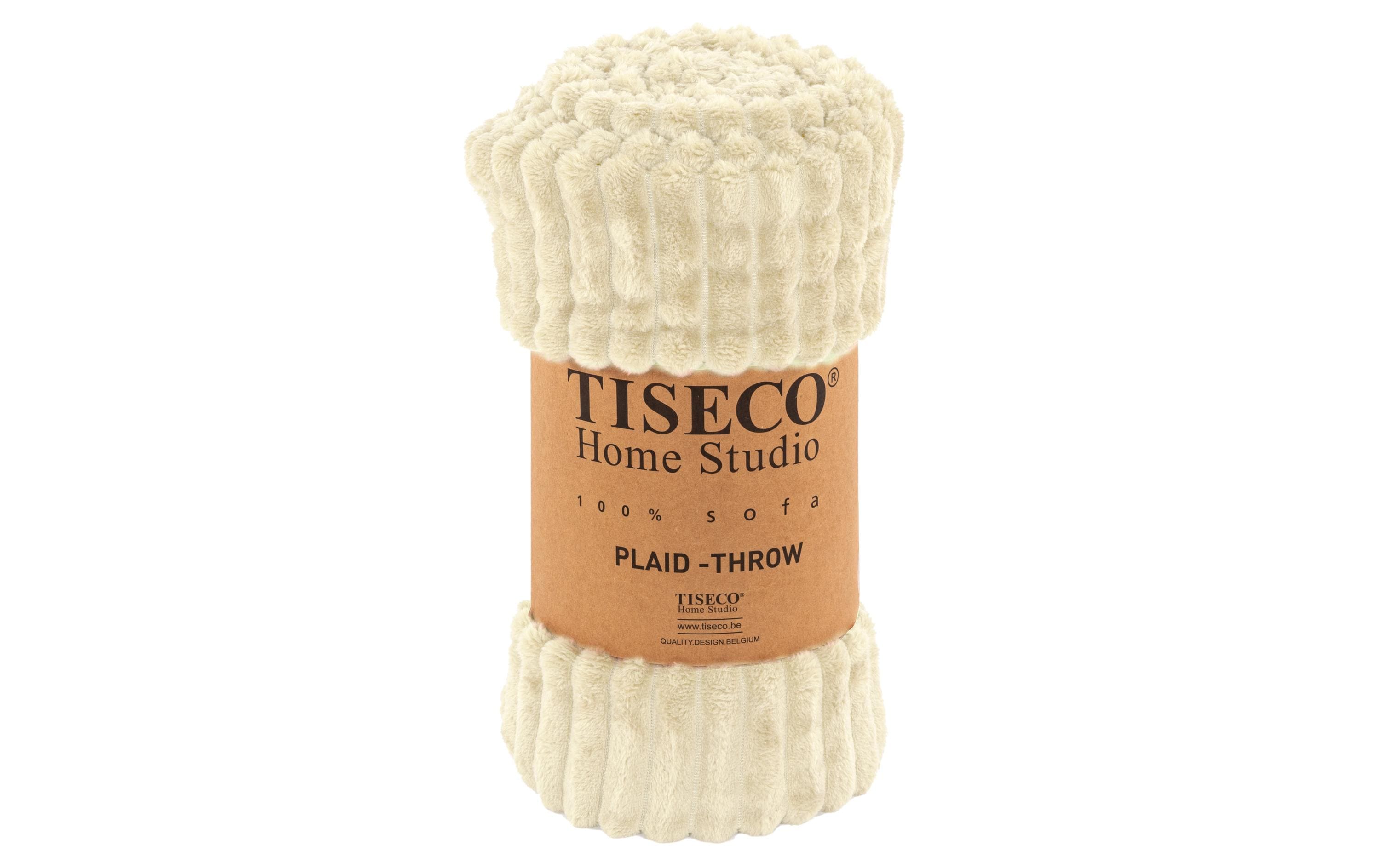 Tiseco Decke Ribble Mikroflanell 130x160 cm elfenbein
