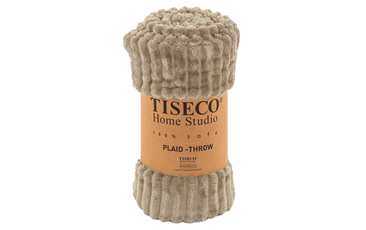 Tiseco Decke Ribble Mikroflanell 130x160 cm taupe
