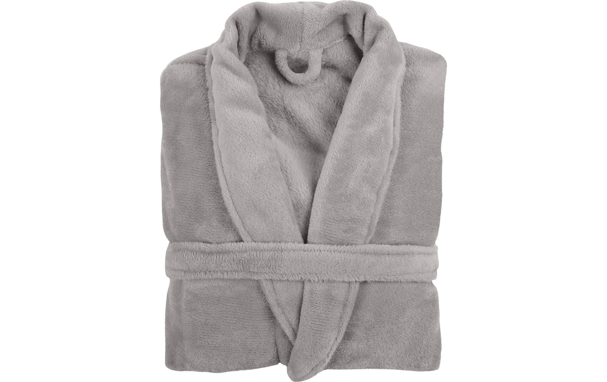Tiseco Bademantel COSY unisex grau S/M Mikroflanell