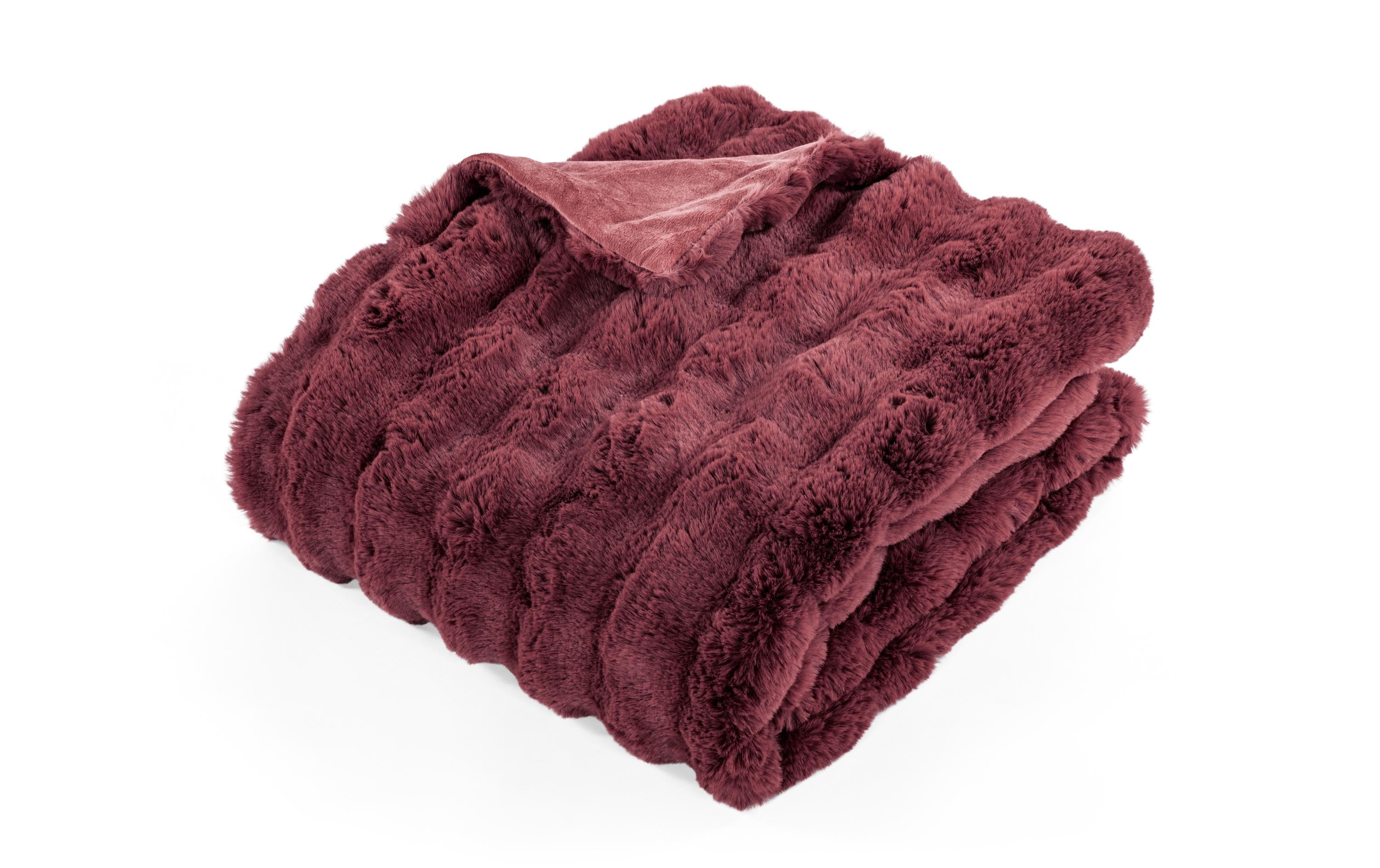 Tiseco Decke Bubble Rabbit Stripe bordeaux 130x180 cm
