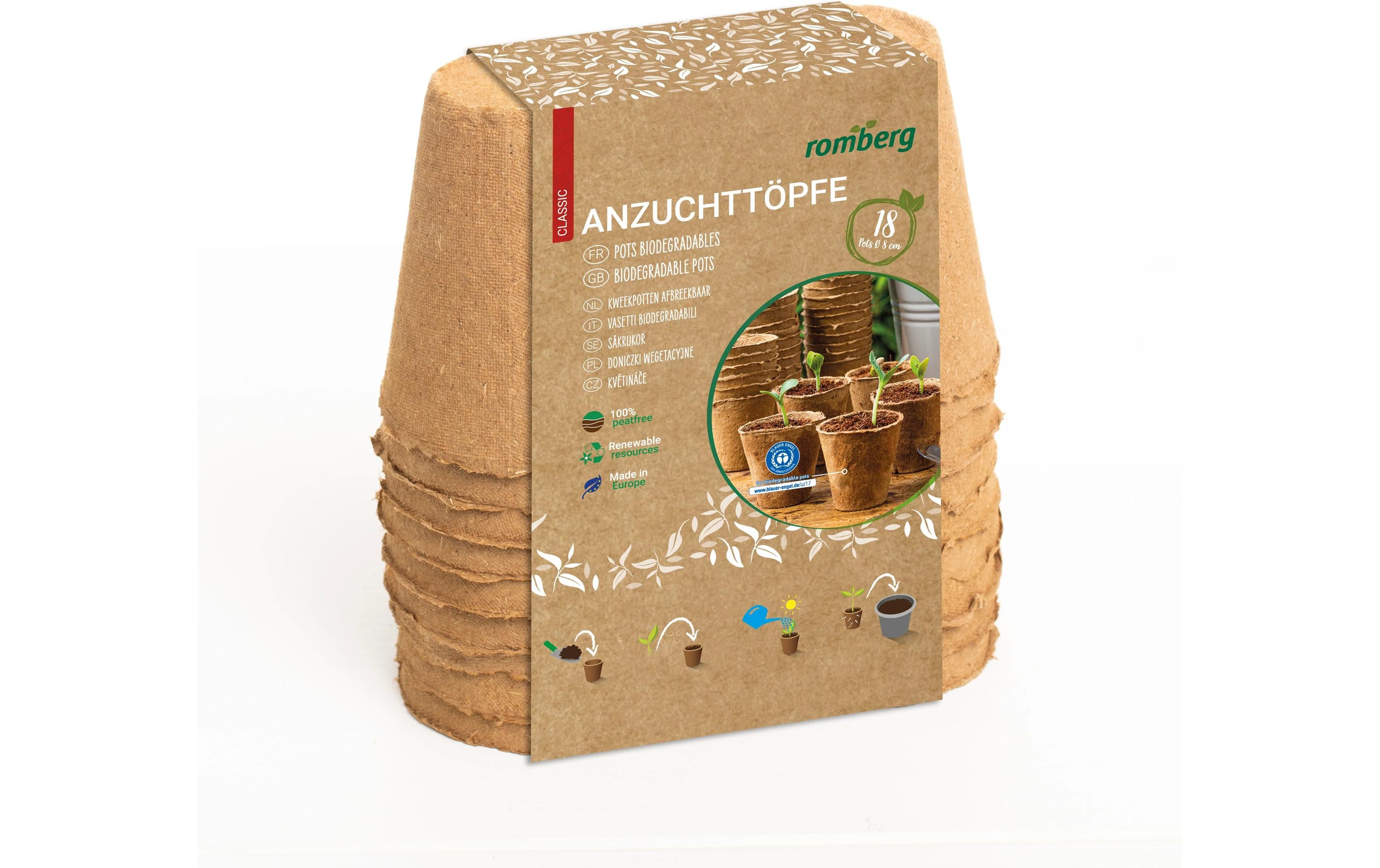 18 Anzuchttöpfe, 8 cm rund