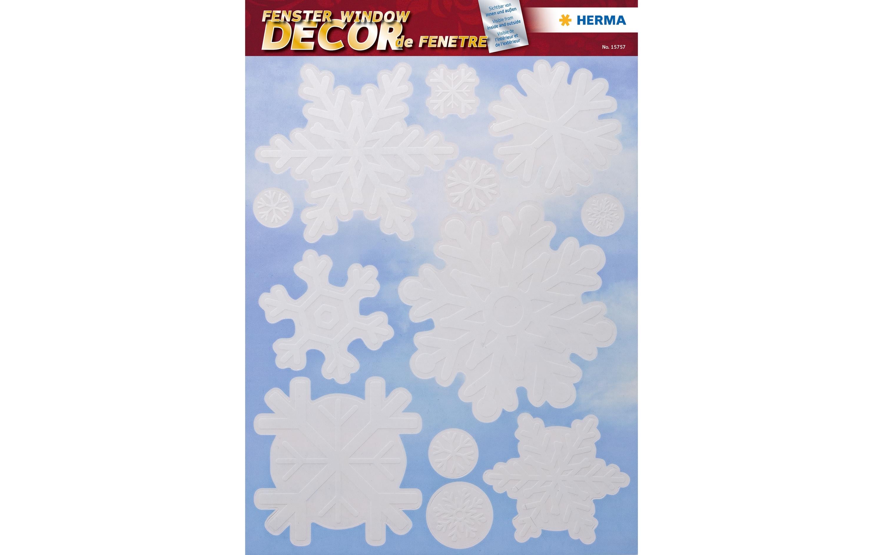 Herma Weihnachtssticker Fensterbild Schneef 1 Blatt / 12 Sticker