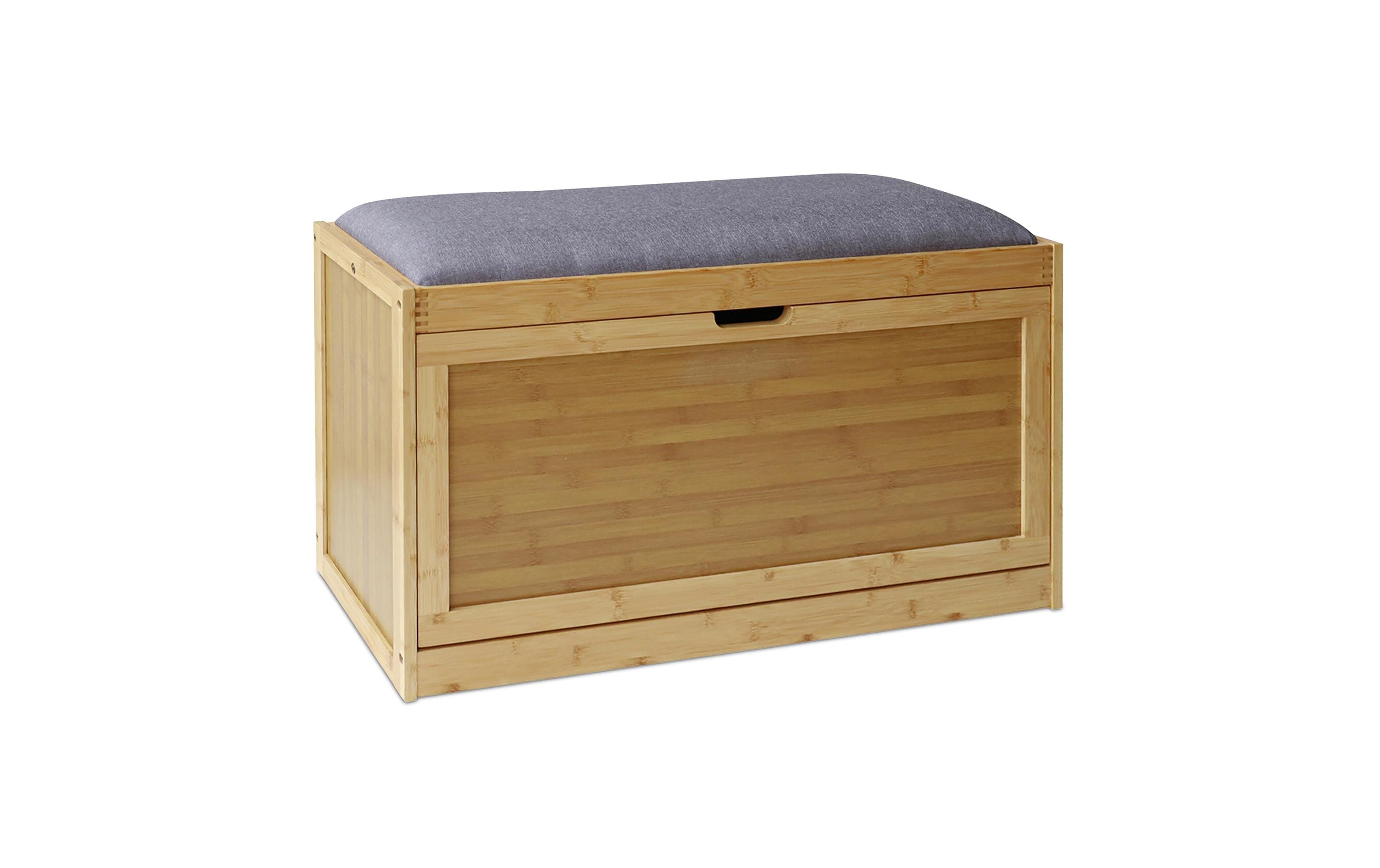 relaxdays Schuhbank Bambus, 49 x 80 x 30 cm