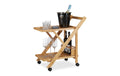 relaxdays Servierwagen mit 2 Ablagen Bambus, 70 x 40,5 x 65 cm