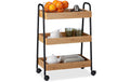 relaxdays Servierwagen Bambus Bambus, 70 x 49,5 x 28 cm