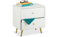 relaxdays Nachttisch mit goldenen Beinen MDF, 41,5 x 40 x 32,5 cm