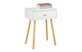 relaxdays Nachttisch Marmoroptik MDF/Kiefern, 55 x 40 x 32 cm