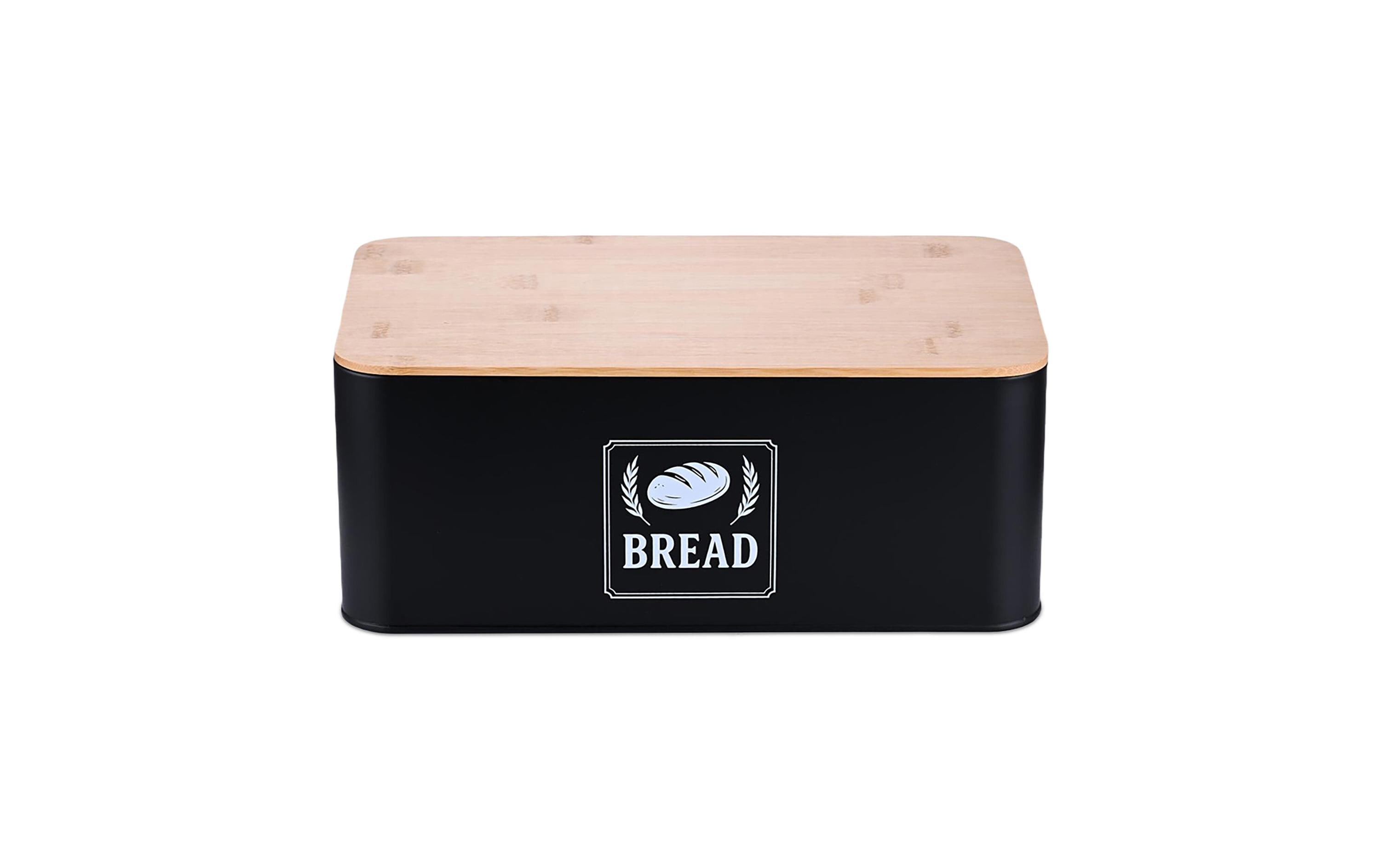relaxdays Brotkasten Retro Schwarz