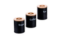 relaxdays Vorratsdosen-Set Kaffee Tee 3er Set, Schwarz