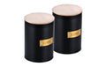 relaxdays Kaffeedosen Set 2er Set, Schwarz/Braun, Bambus