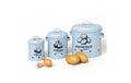relaxdays Kartoffel Aufbewahrungsbox 3er Set, Blau