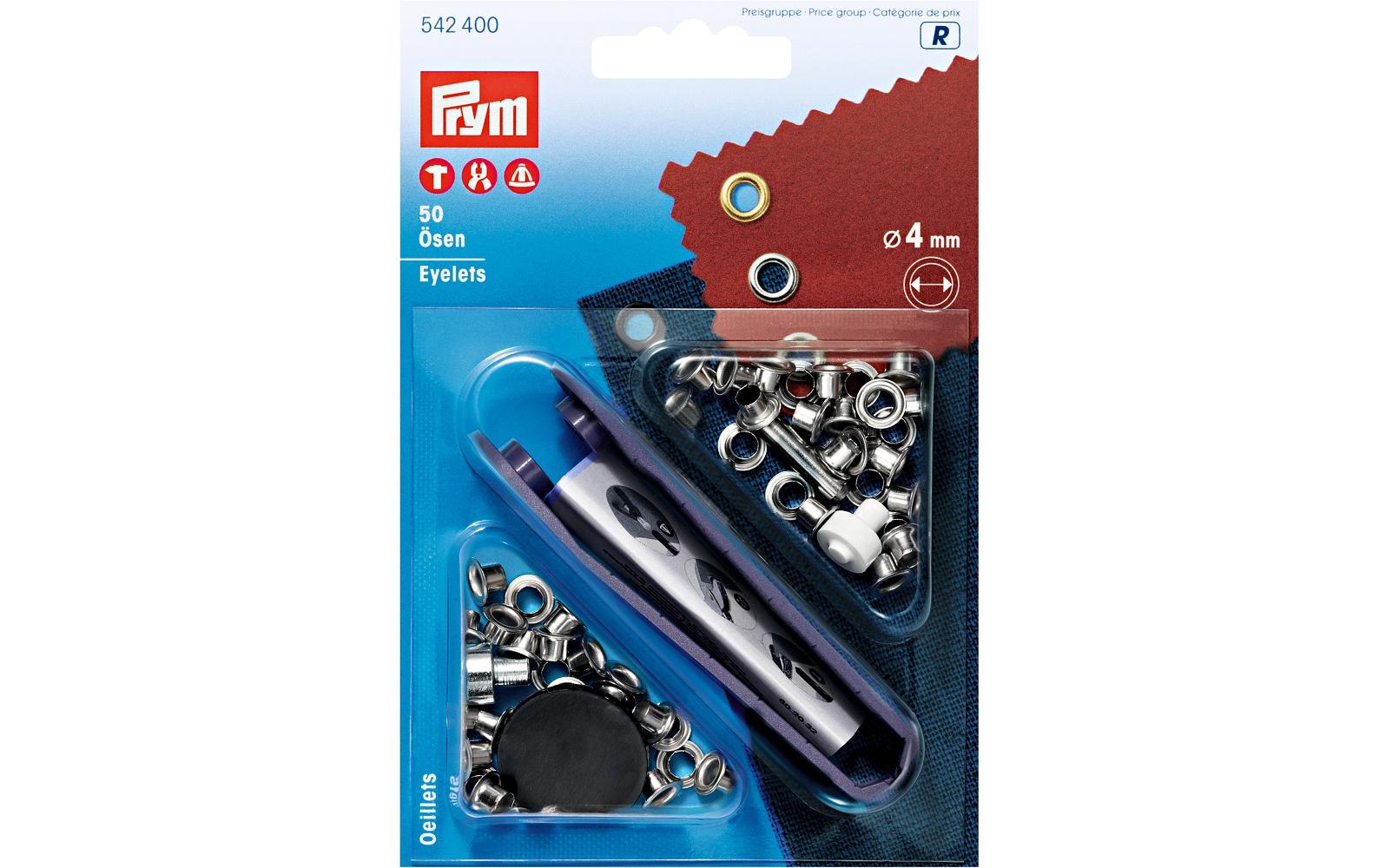 Prym Ösen silber 4 mm, Karte 50 Stück