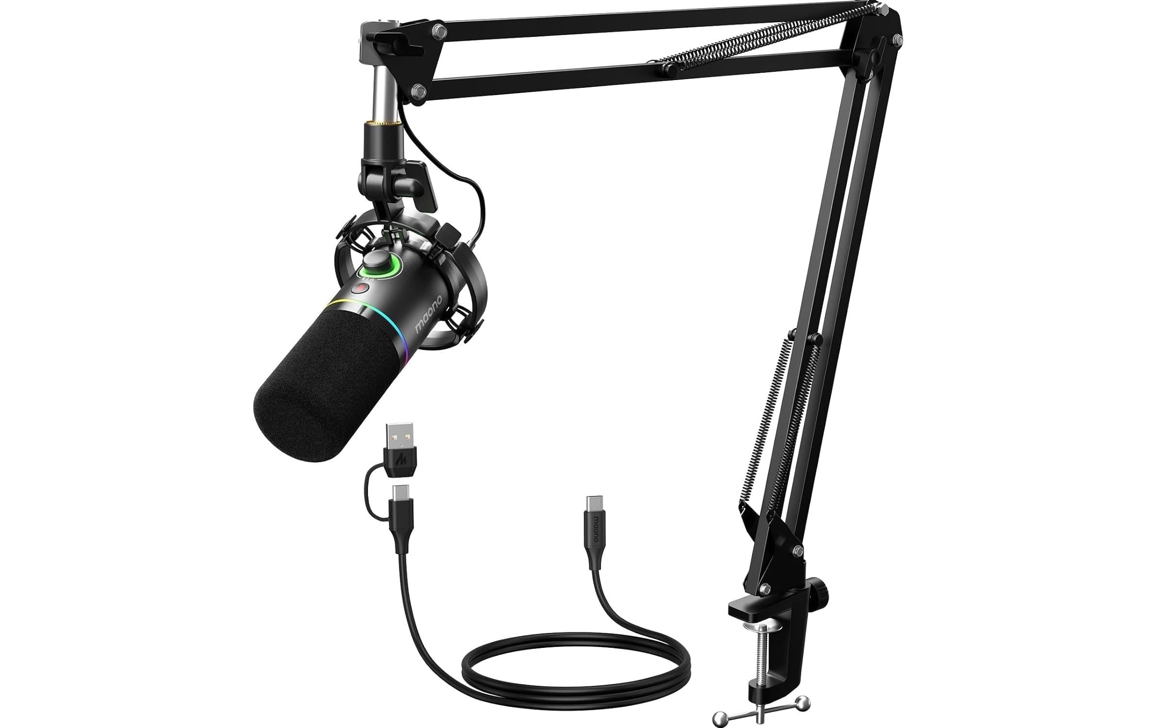 Maono Mikrofon PD200XS Schwarz USB, XLR,  inkl Arm