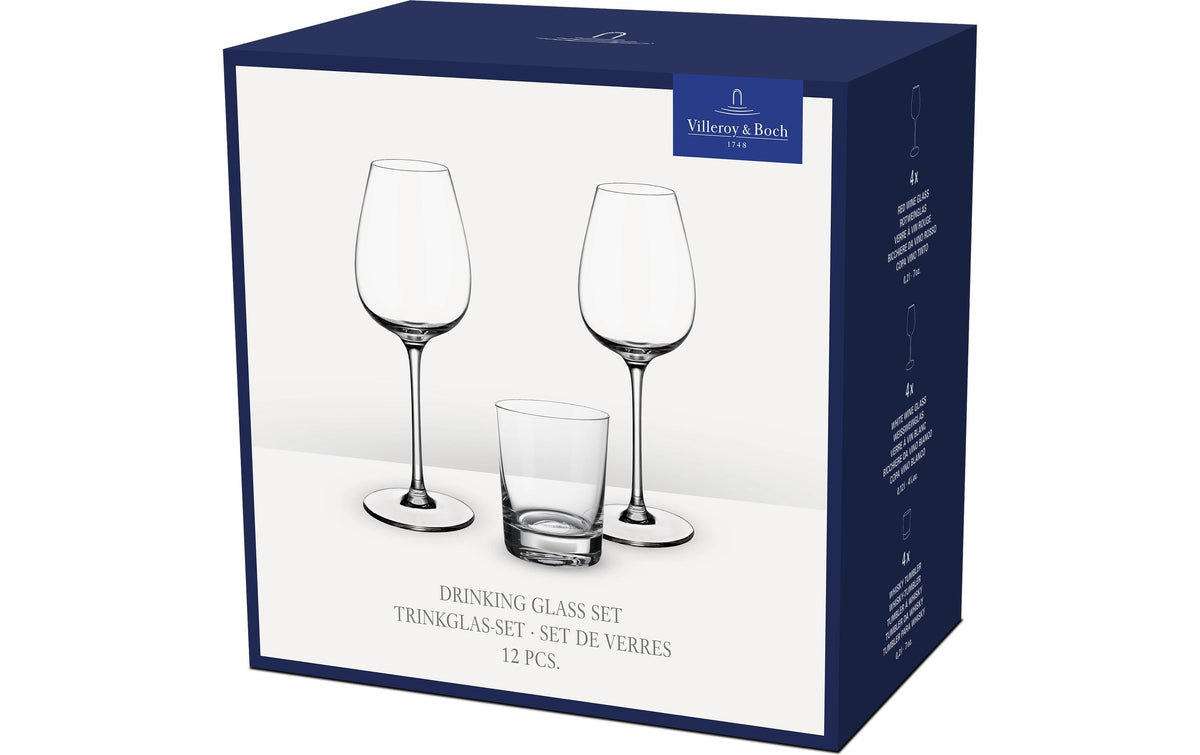 Villeroy & Boch Purismo Glas Set 12-teilig, Rot-und Weisswein, Bar Tumbler