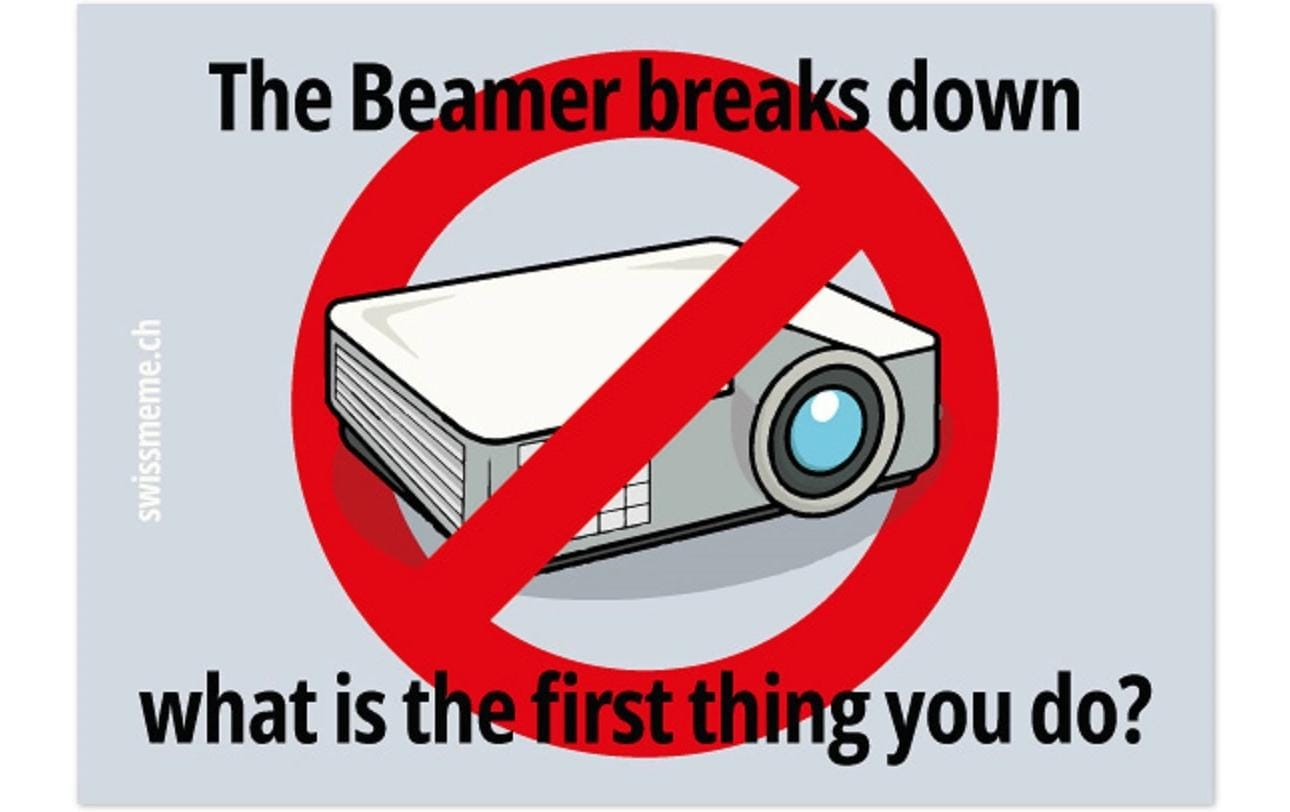 SwissMeme Sticker Beamer breaks down, 7.4 x 7.4 cm