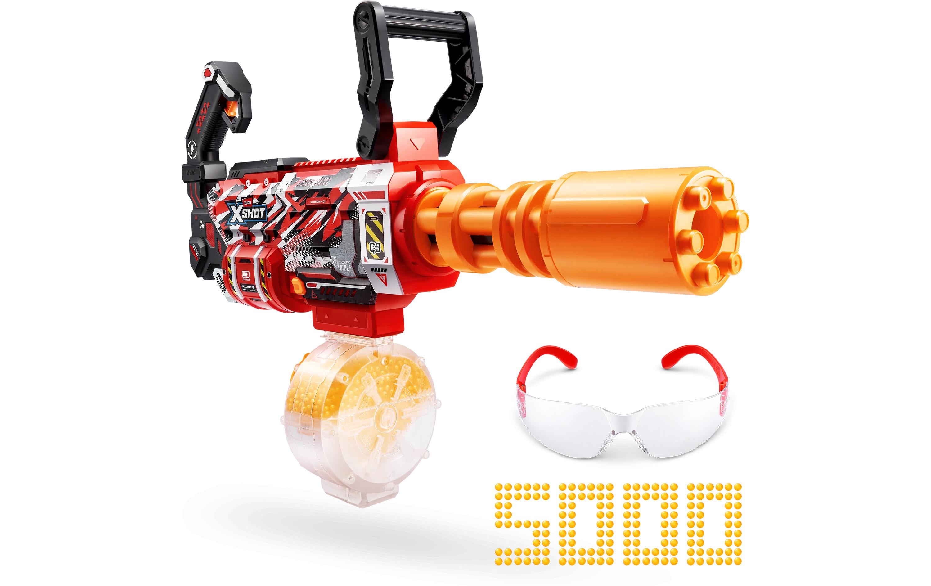 X-Shot Hyper Gel Gatling Blaster motorisiert mit Gel-Kugeln - EN71